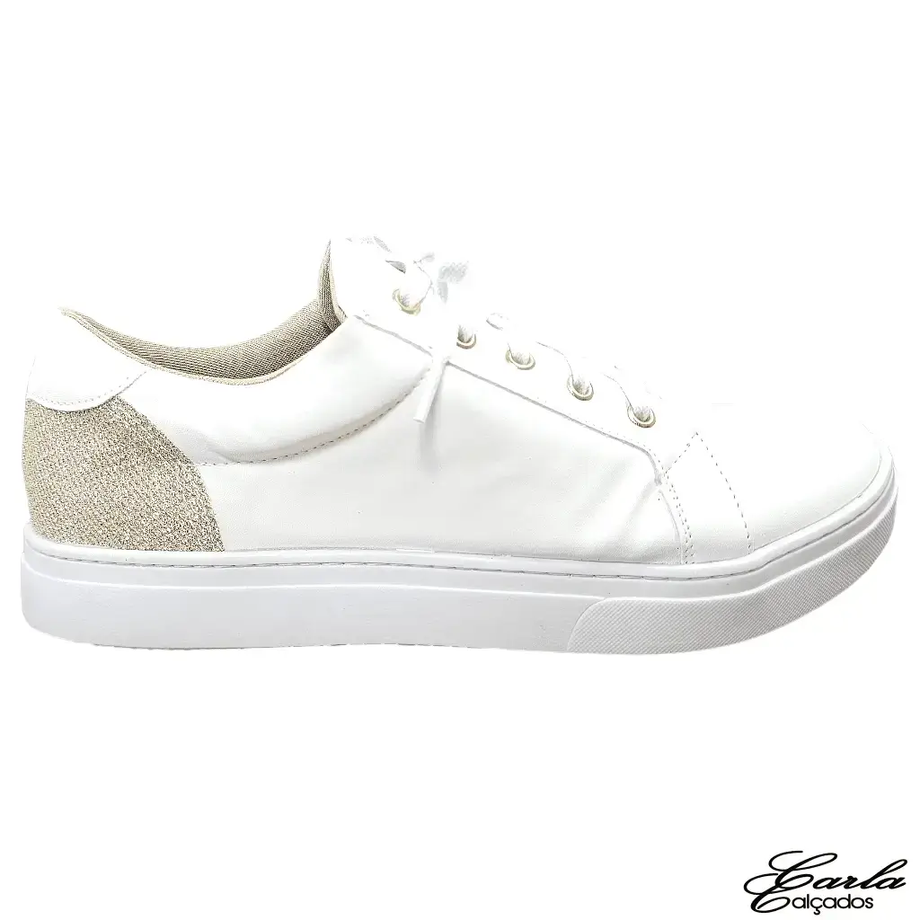 Tênis Casual Branco Lurex Numeração Especial