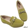 Sapatilha Mocassim Verde Fivela Numeração Especial