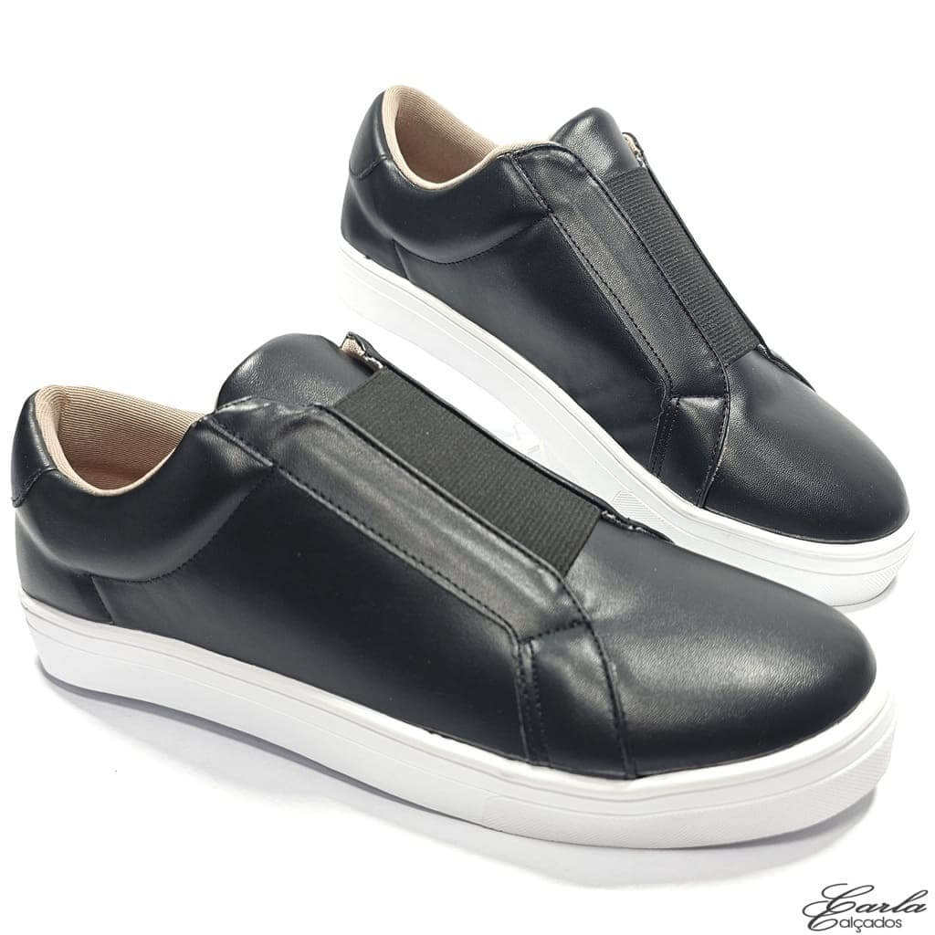 Slip On Preto Numeração Especial Feminino
