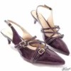 Scarpin Slingback Verniz Marsala Numeração Especial