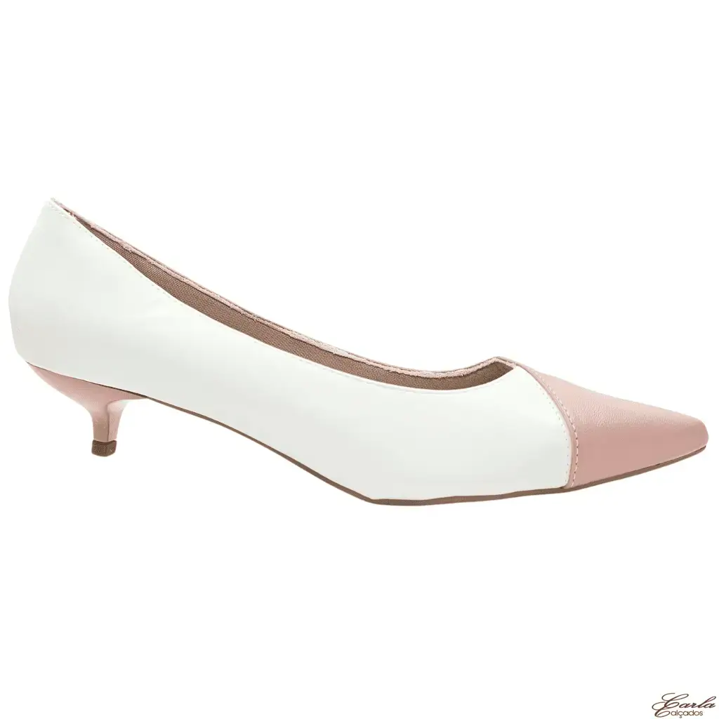 Scarpin Bicolor Salto Fino 3cm Tamanho Especial