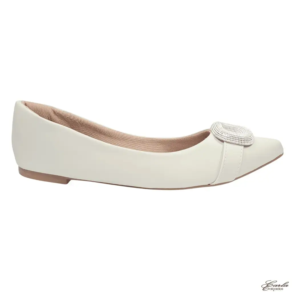 Sapatilha Off White Fivela Tamanho Especial