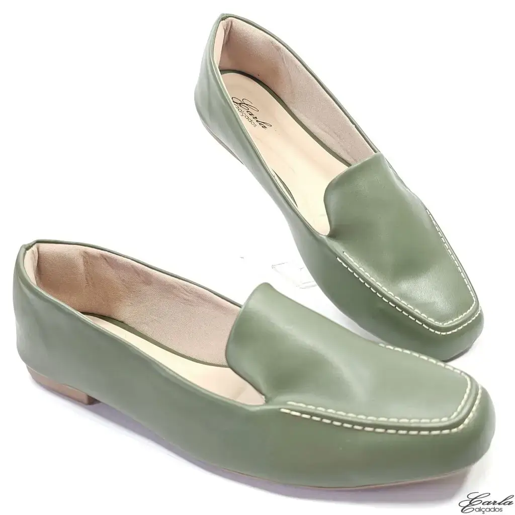 Sapatilha Mocassim Verde Tamanho Especial