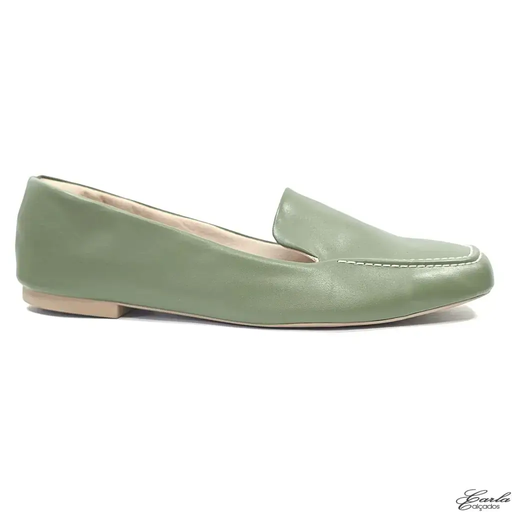 Sapatilha Mocassim Verde Tamanho Especial