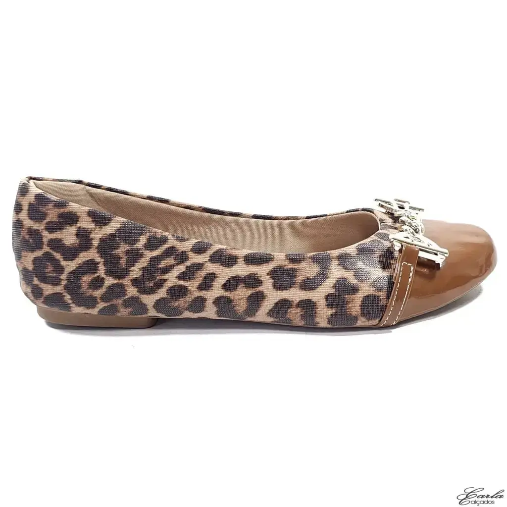 Sapatilha Animal Print Bico Caramelo Tamanho Grande