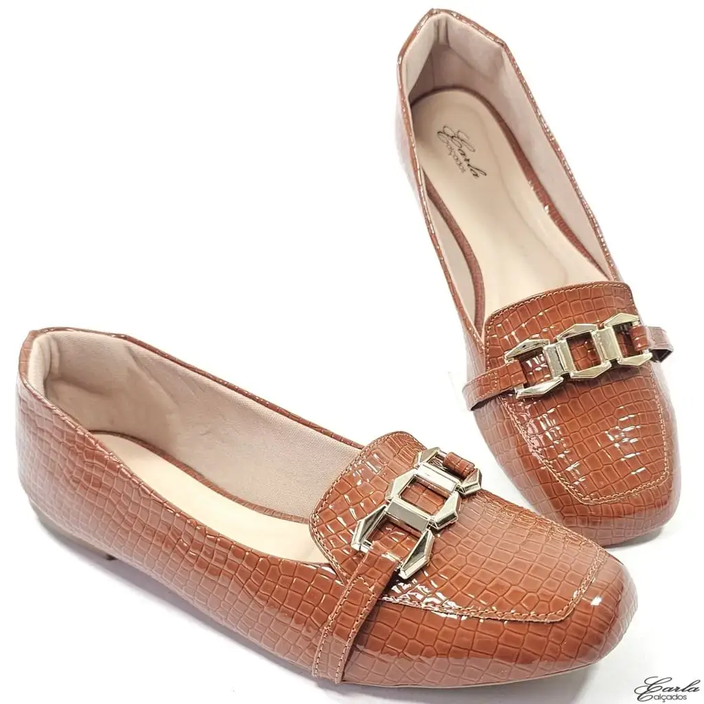 Sapatilha Mocassim Terracota Fivela Tamanho Especial