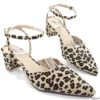 Scarpin Slingback 5cm Salto Bloco Animal Print Tamanho Especial