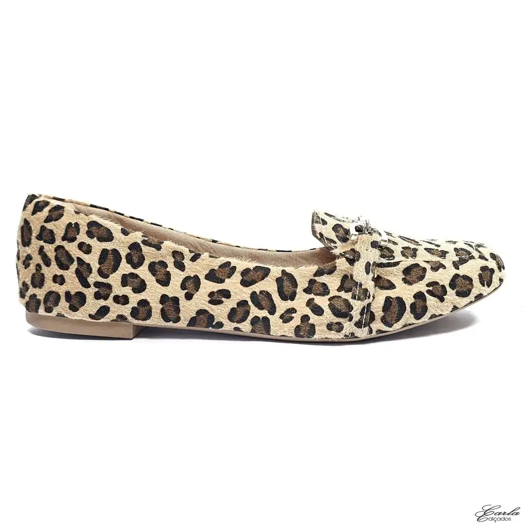 Sapatilha Mocassim Animal Print Tamanho Especial