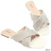 Rasteirinha Off White Strass Tamanho Especial