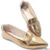 Sapatilha Metalizada Bronze Tira Strass Tamanho Especial