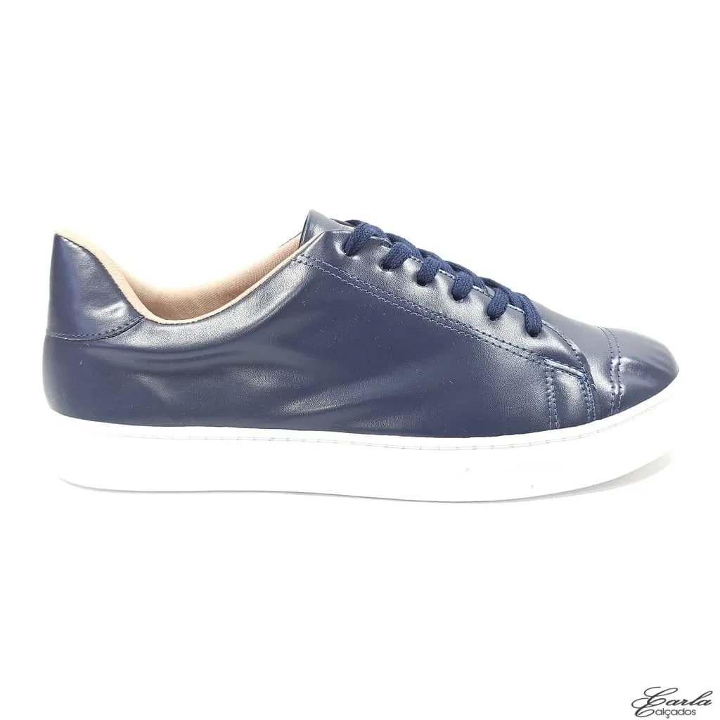 Tênis Casual Feminino Azul Tamanho Especial