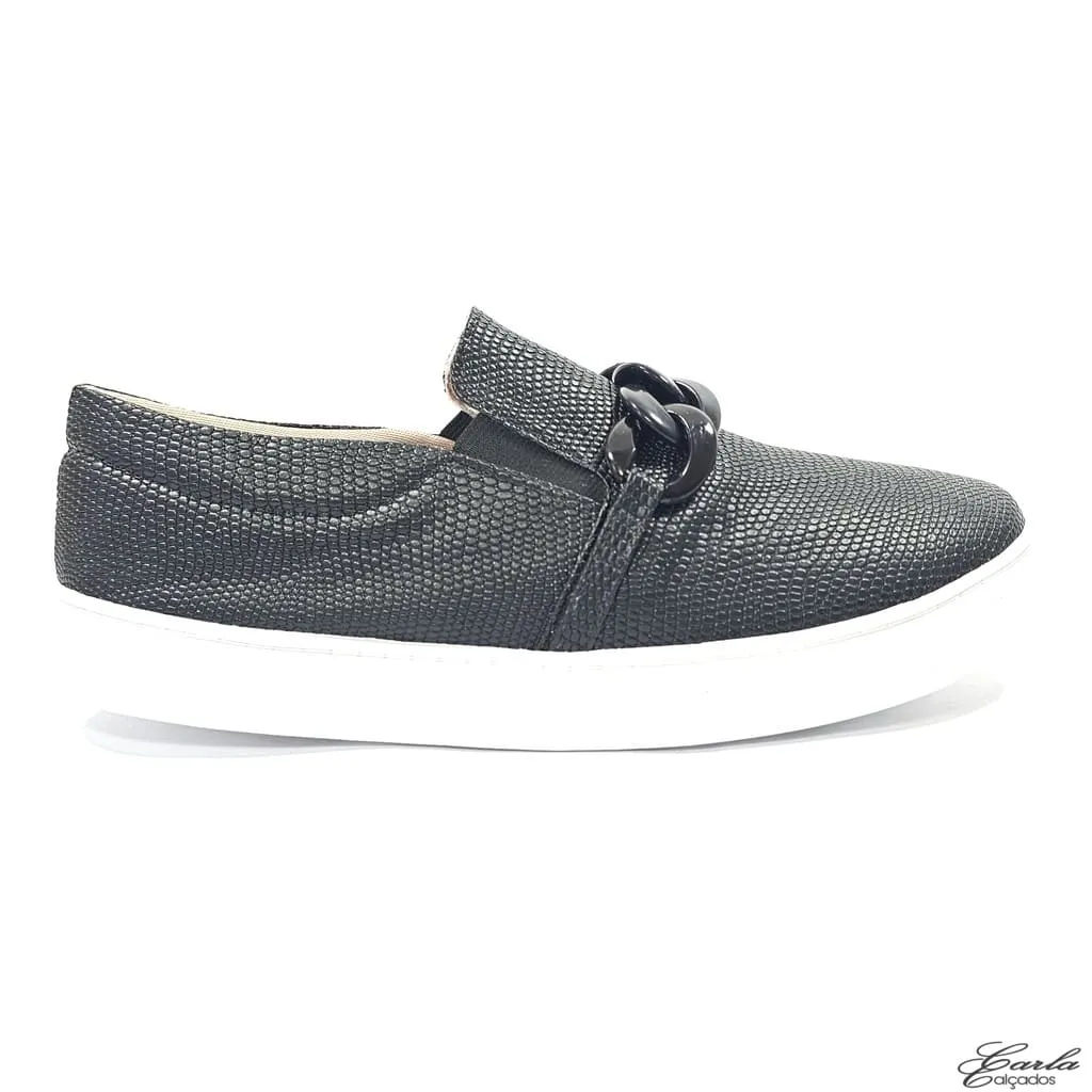 Slip On Preto Argolas Tamanho Especial