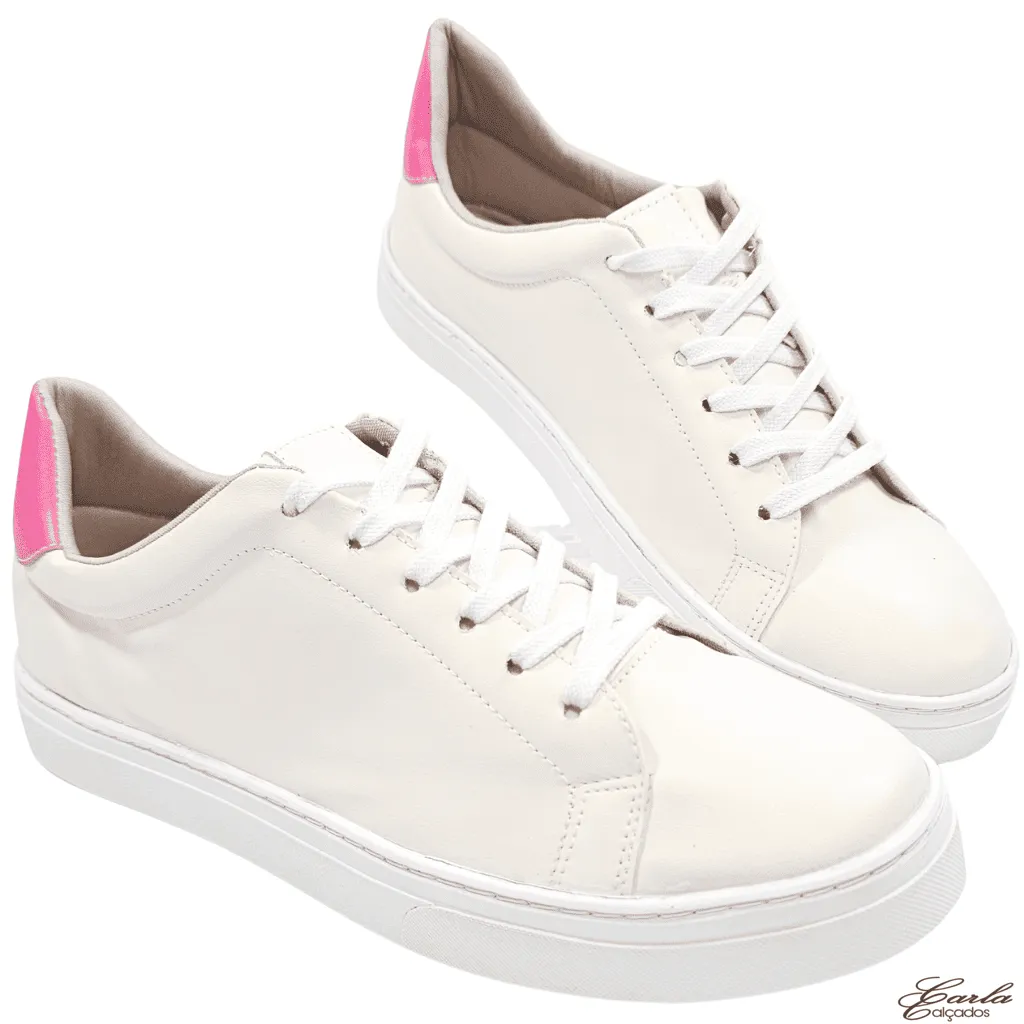 Tênis Casual Branco - Pink Tamanho Especial
