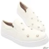 Slip On Branco Pérolas Tamanho Especial
