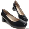 Scarpin 5cm Verniz Preto Bico Quadrado Tamanho Especial