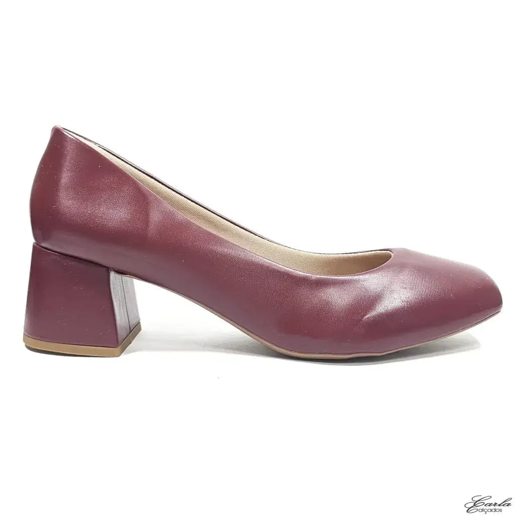 Scarpin 5cm Marsala Quadrado Tamanho Especial