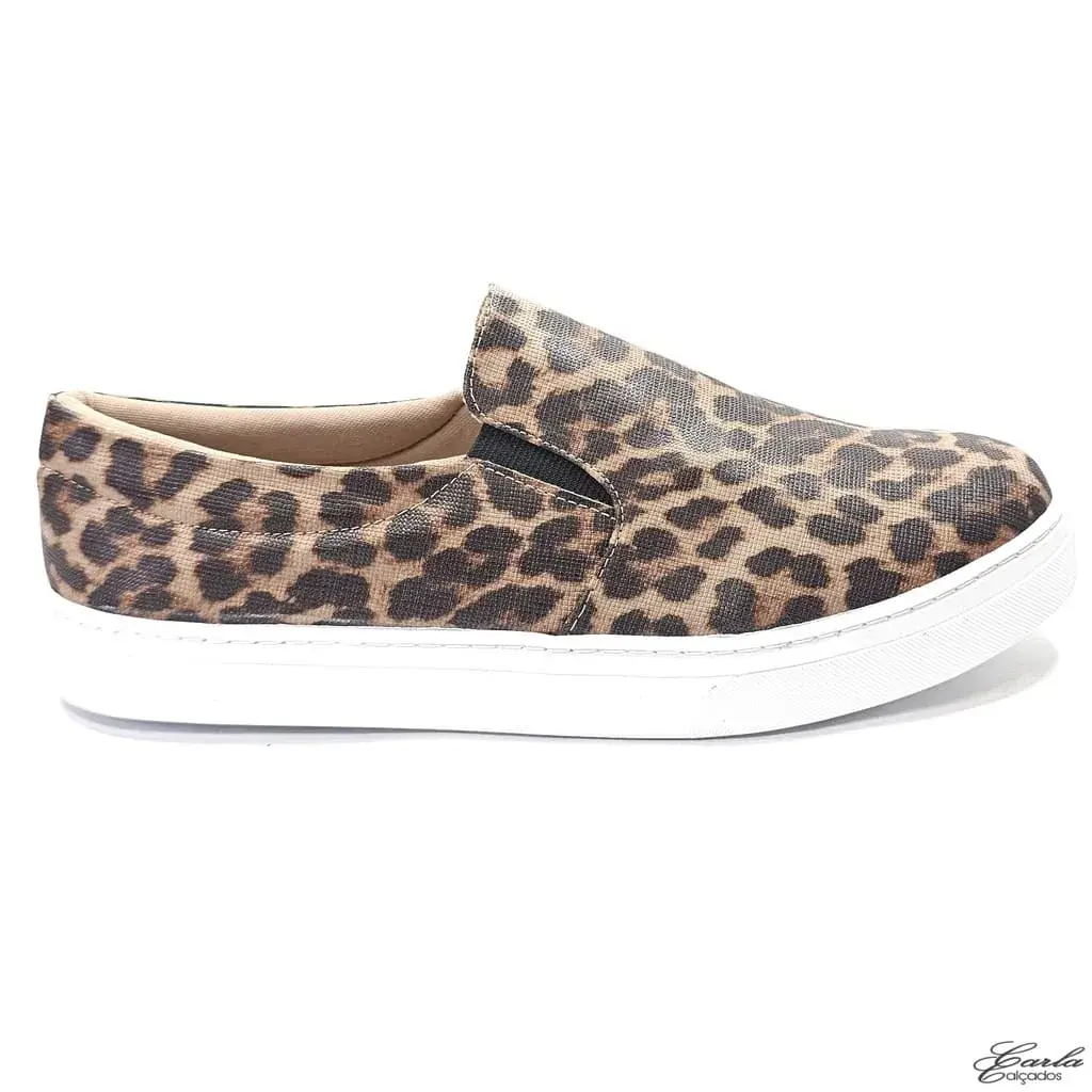 Slip On Estampa Animal Print Tamanho Especial 41 ao 44