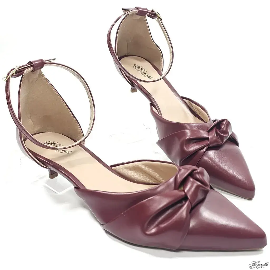 Scarpin 3cm Slingback Salomé Marsala Tamanho Especial