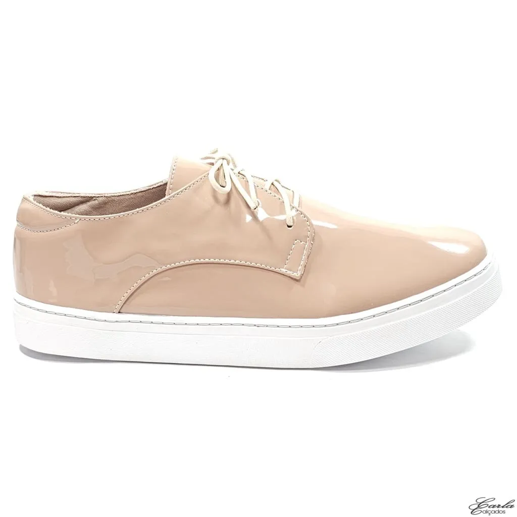 Tênis Casual Nude Verniz Tamanho Especial 41 ao 44
