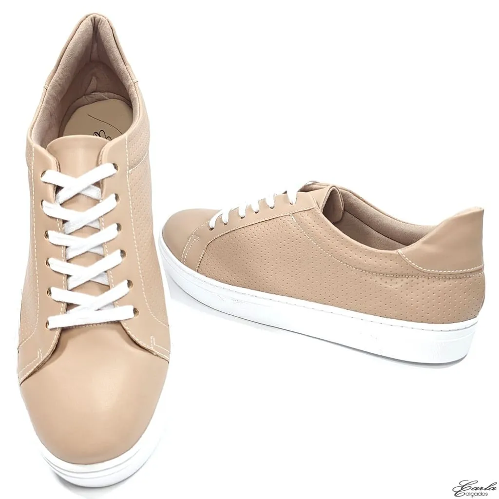 Tênis Casual Bege Tamanho Especial 41 ao 44 Tênis Casual Bege Tamanho Especial 41 ao 44