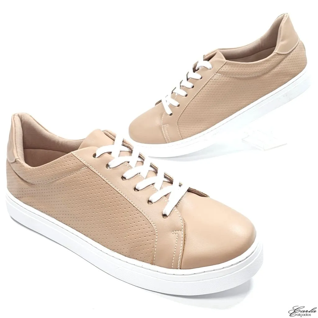 Tênis Casual Bege Tamanho Especial 41 ao 44 Tênis Casual Bege Tamanho Especial 41 ao 44
