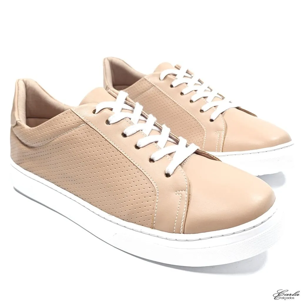 Tênis Casual Bege Tamanho Especial 41 ao 44 Tênis Casual Bege Tamanho Especial 41 ao 44