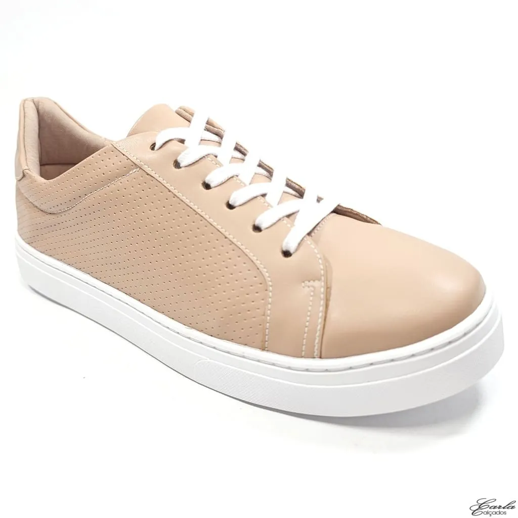Tênis Casual Bege Tamanho Especial 41 ao 44 Tênis Casual Bege Tamanho Especial 41 ao 44