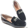 Sapatilha Mocassim Preto Verniz Nobuck Tamanho Especial