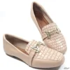 Sapatilha Mocassim Nude Textura Tamanho Especial