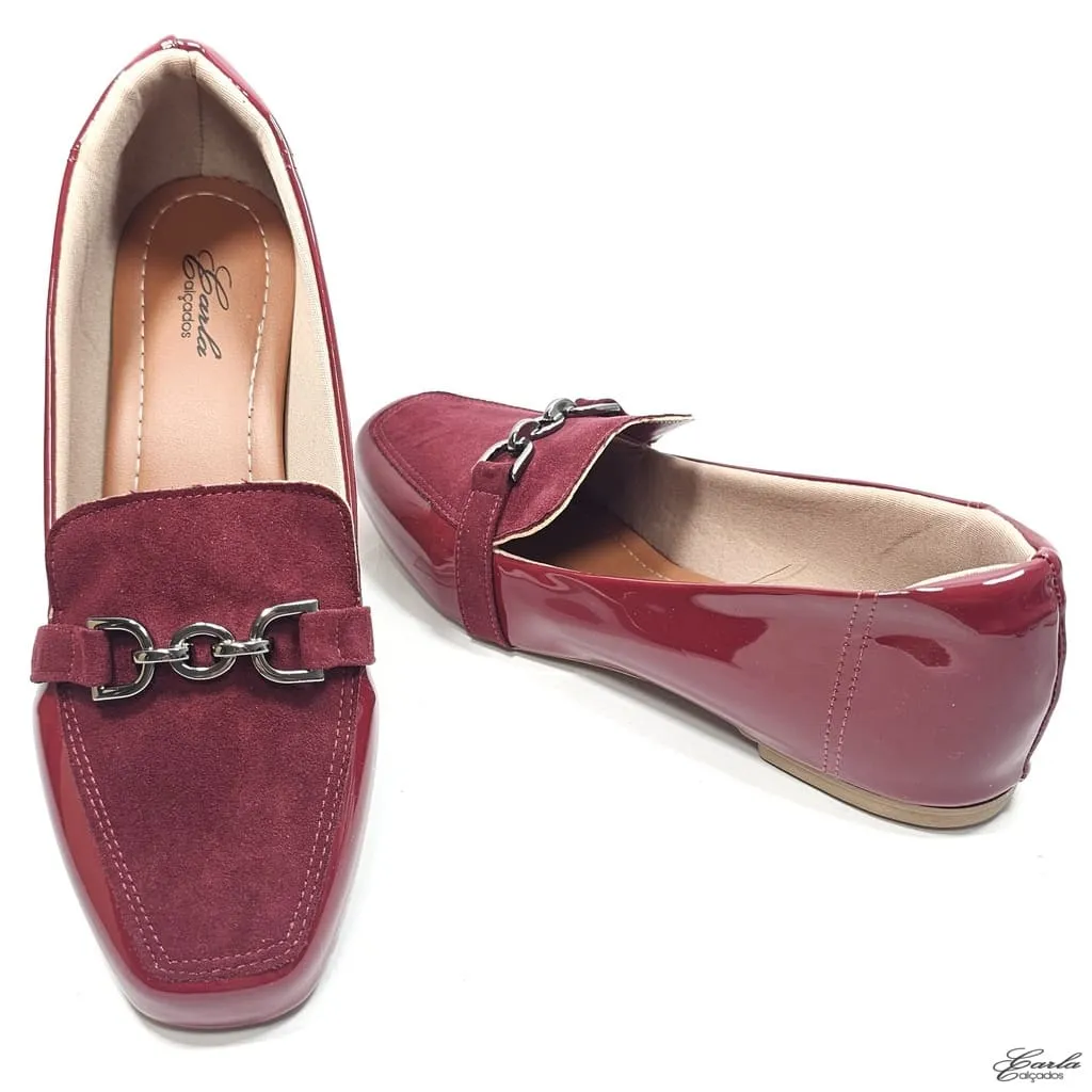 Sapatilha Mocassim Marsala Verniz Nobuck Tamanho Especial Sapatilha Mocassim Marsala Verniz Nobuck Tamanho Especial