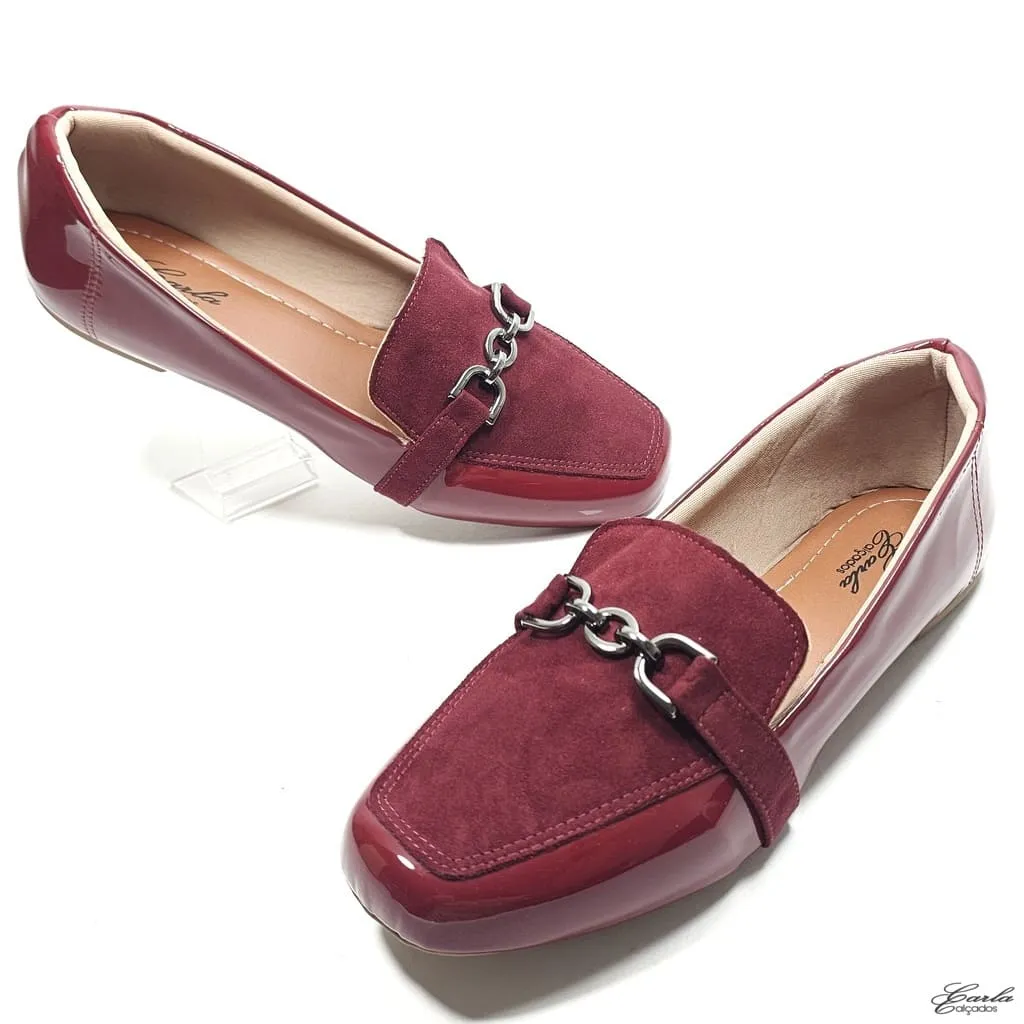 Sapatilha Mocassim Marsala Verniz Nobuck Tamanho Especial Sapatilha Mocassim Marsala Verniz Nobuck Tamanho Especial