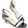 Sandália Salto Fino 3cm Bicolor Tamanho Especial 41 ao 44