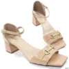 Sandália Salto 5cm Nude Fivela Tamanho Especial