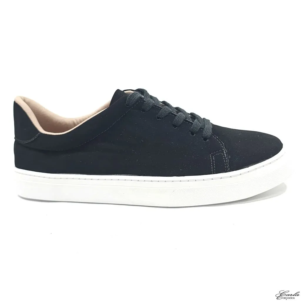 Tênis Casual Nobuck Preto Tamanho Especial 41 ao 44