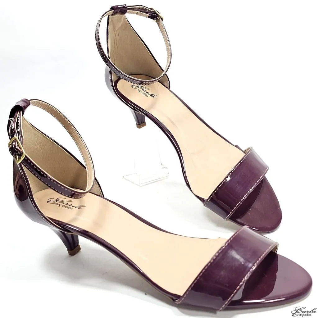 Sandália Salto Fino 5cm Marsala Tamanho Especial 41 ao 44