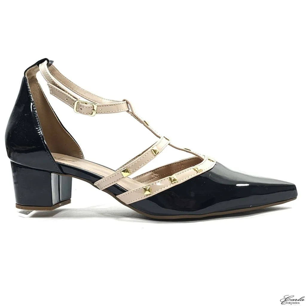 Scarpin Salto 5cm Preto Inspired Valentino Numeração Especial 41 ao 44