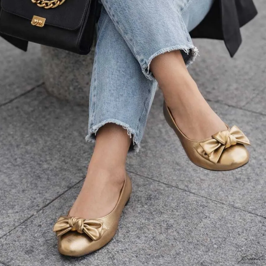 Sapatilha Metalizada Bronze Tamanho Especial