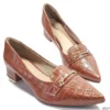 Scarpin 3cm Salto Bloco Terracota Tamanho Especial