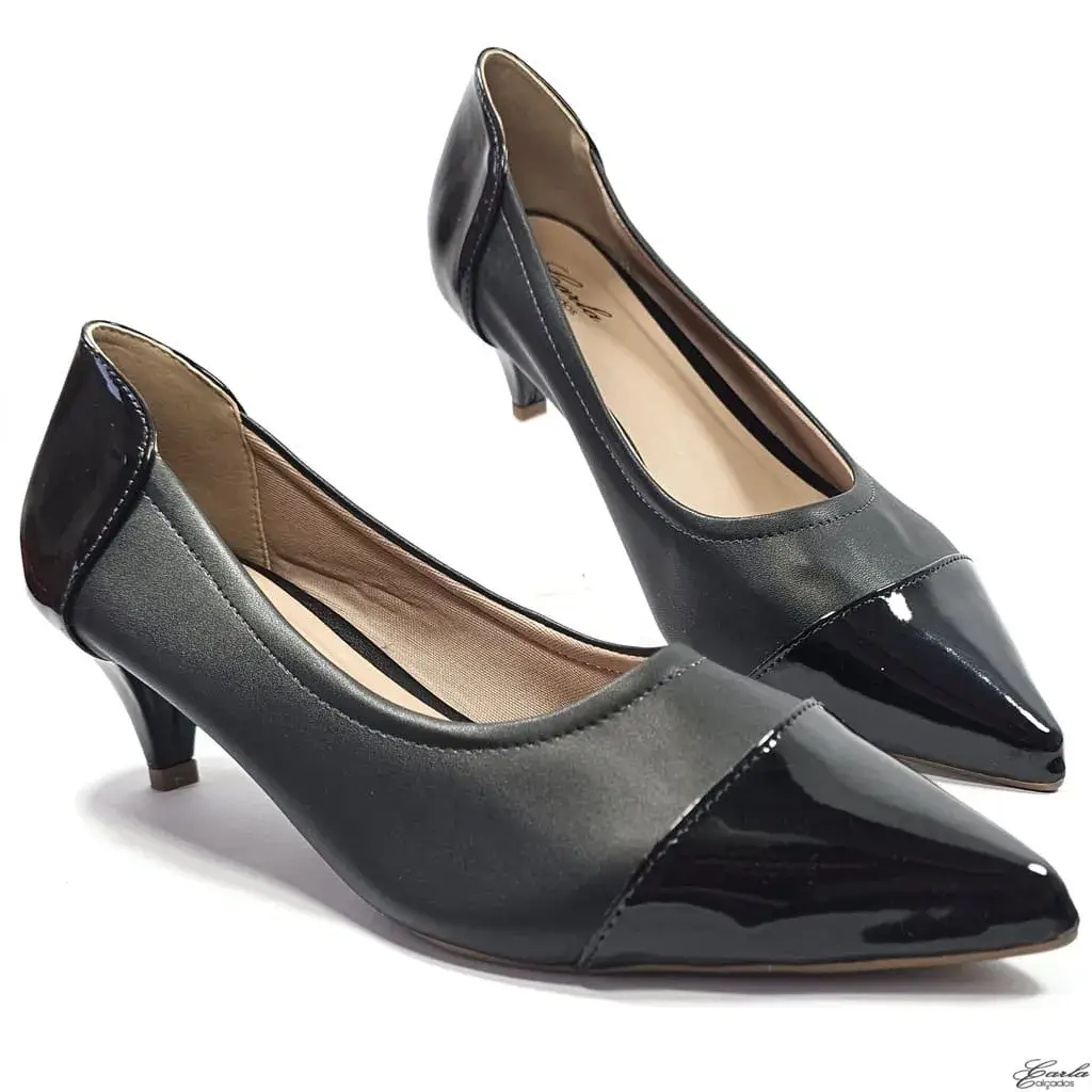 Scarpin Preto Salto Fino 5cmTamanho Especial 41 ao 44