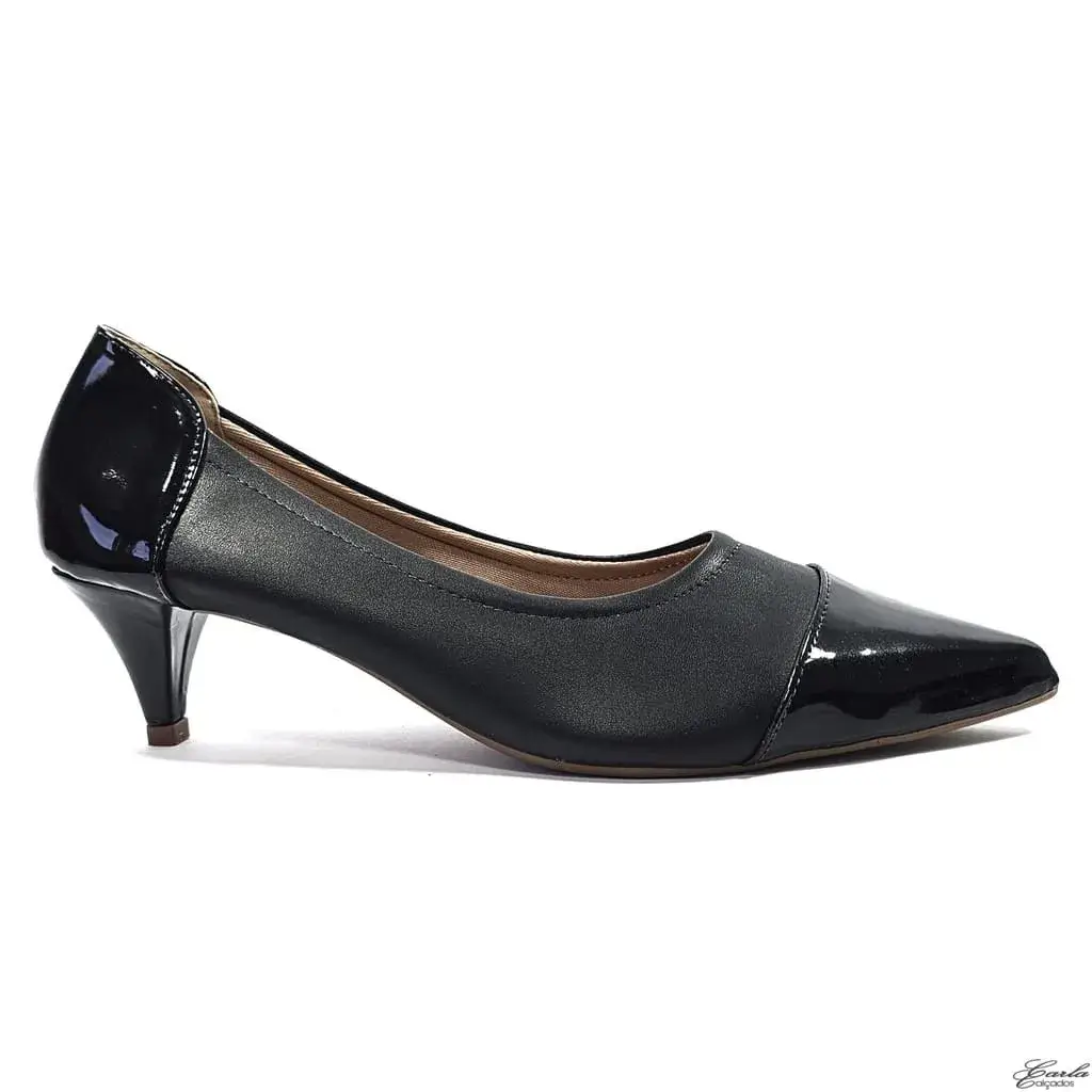 Scarpin Preto Salto Fino 5cmTamanho Especial 41 ao 44