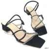 Sandália Salto 3cm Preta Strass Tamanho Especial 41 ao 44