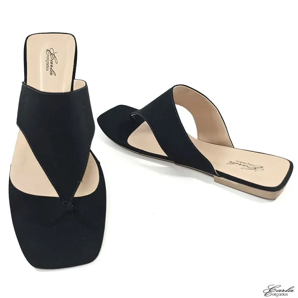 Rasteira Thong Preta Larga Tamanho Especial 41 ao 44 Rasteira Thong Preta Larga Tamanho Especial 41 ao 44