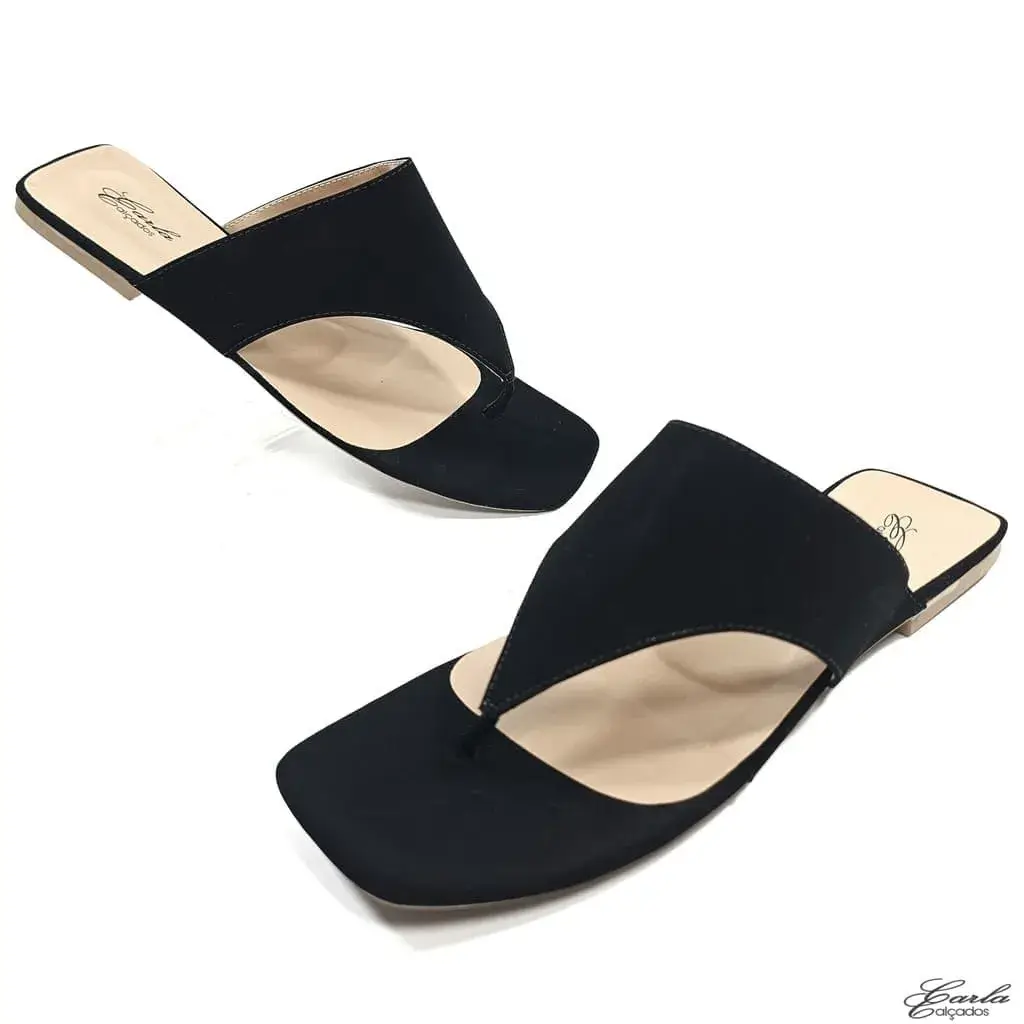 Rasteira Thong Preta Larga Tamanho Especial 41 ao 44 Rasteira Thong Preta Larga Tamanho Especial 41 ao 44