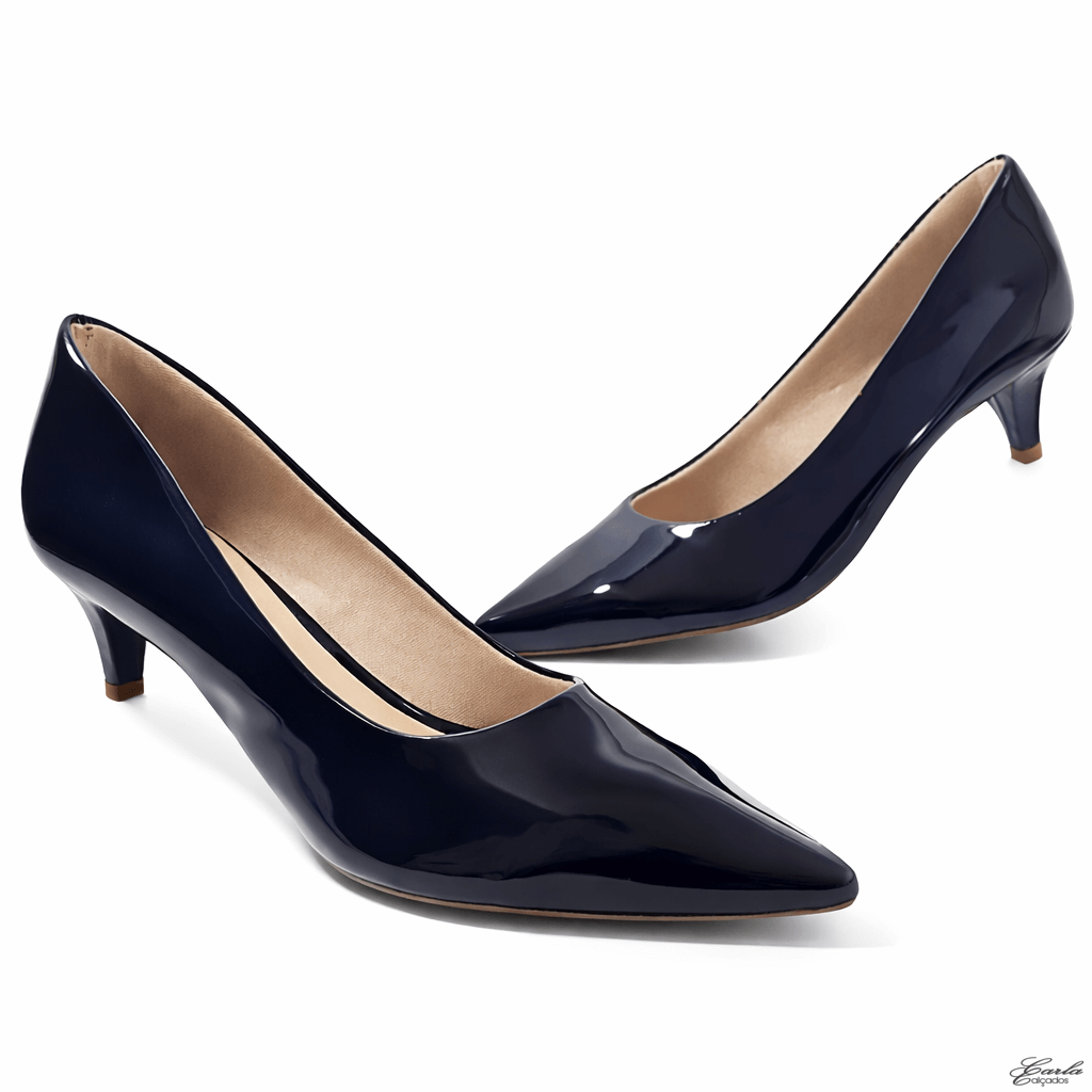 Scarpin Tamanho Especial 41 42 43 44 Salto 5cm Preto Verniz Scarpin Tamanho Especial 41 42 43 44 Salto 5cm Preto Verniz