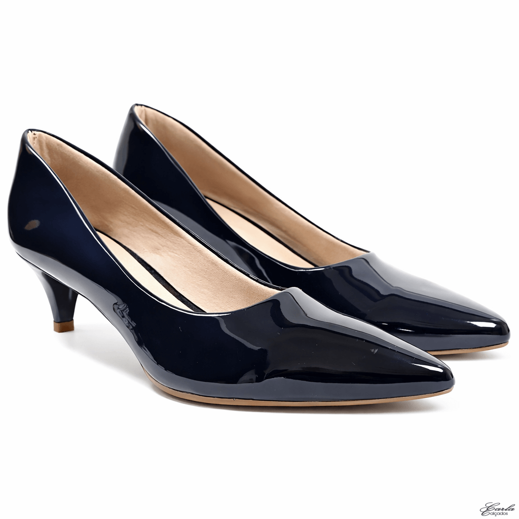 Scarpin Tamanho Especial 41 42 43 44 Salto 5cm Preto Verniz Scarpin Tamanho Especial 41 42 43 44 Salto 5cm Preto Verniz