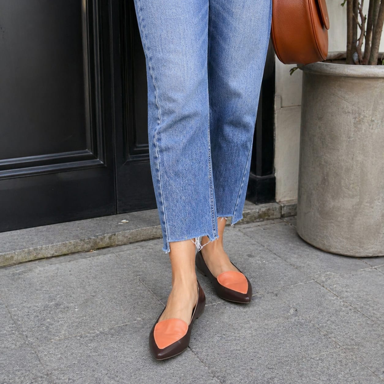 Sapatilha Mocassim Marrom Pala Laranja Tamanho Especial