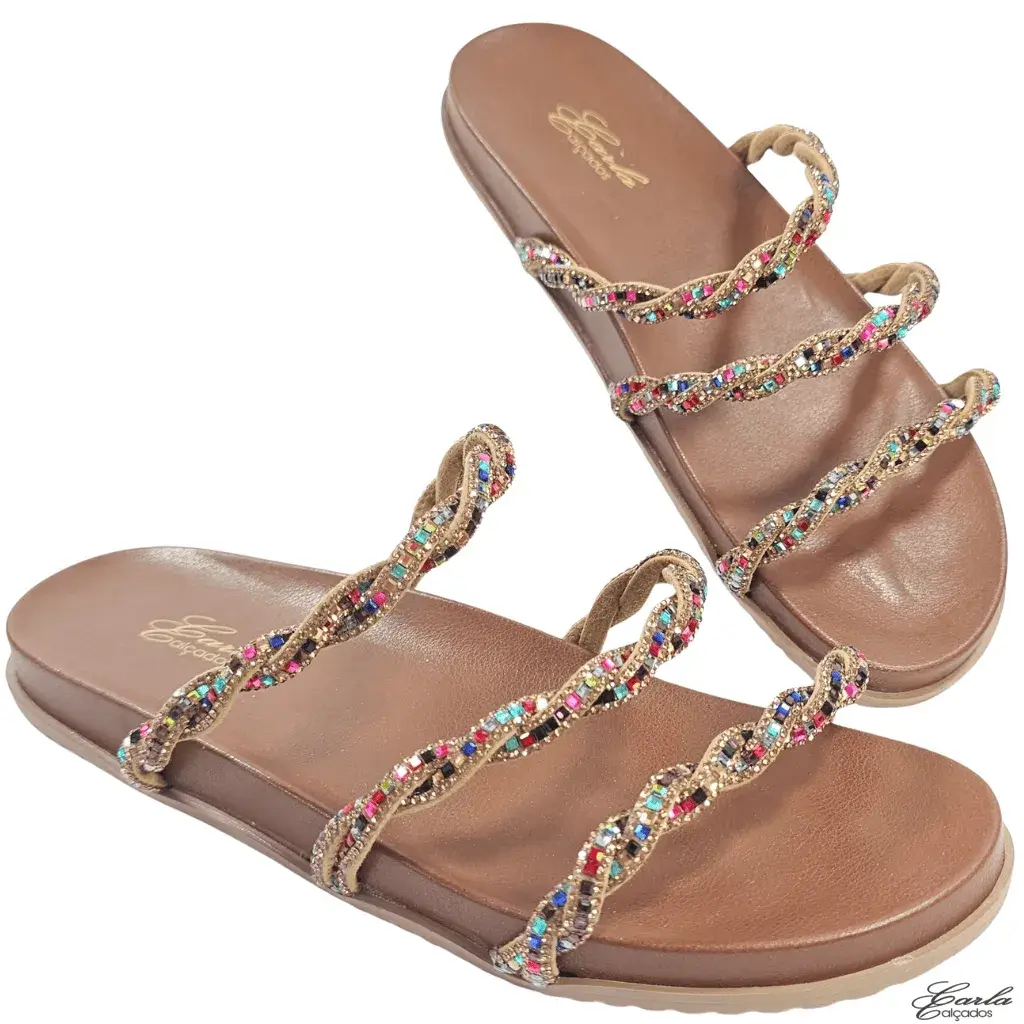 Papete Tamanho Especial Caramelo Tiras Strass Colorido Tamanho Especial