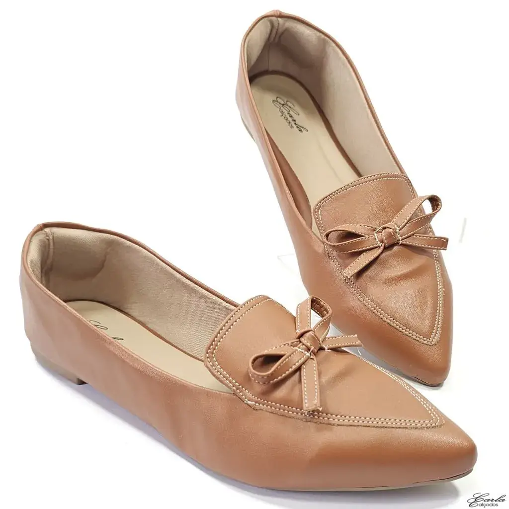 Sapatilha Mocassim Tamanho Especial Caramelo Bico Fino