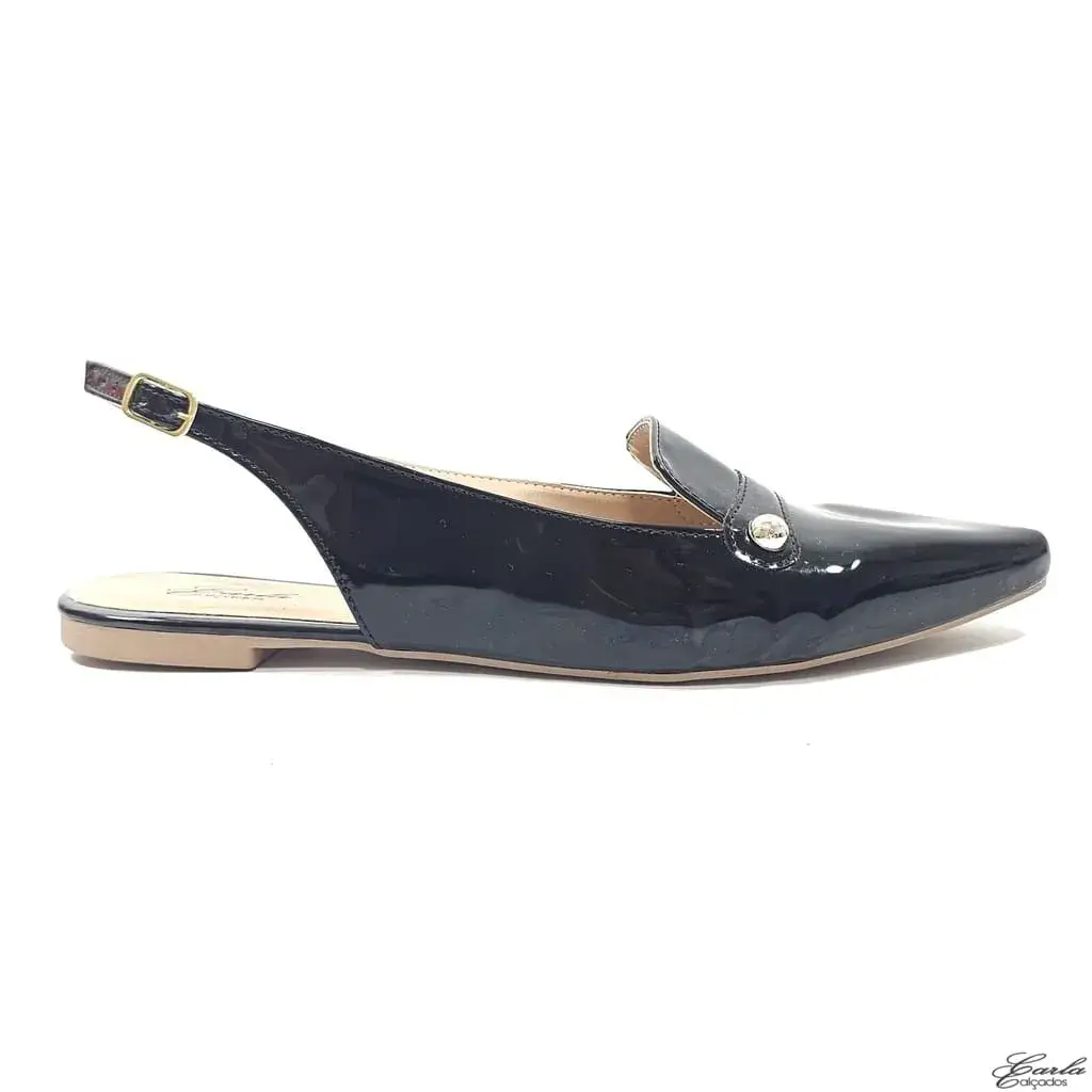 Sapatilha Preta Slingback Tamanho Especial