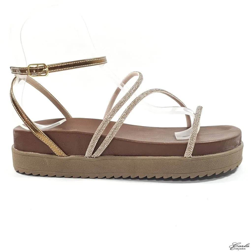 Plataforma Papete Boho Chic Strass Tamanho Especial